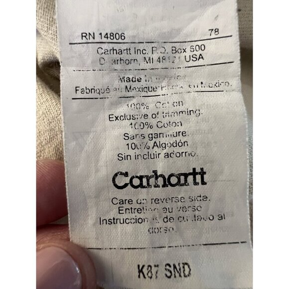 2006 Carhartt beige oversized tshirt sz L workwear classic minimalist - Picture 6 of 10